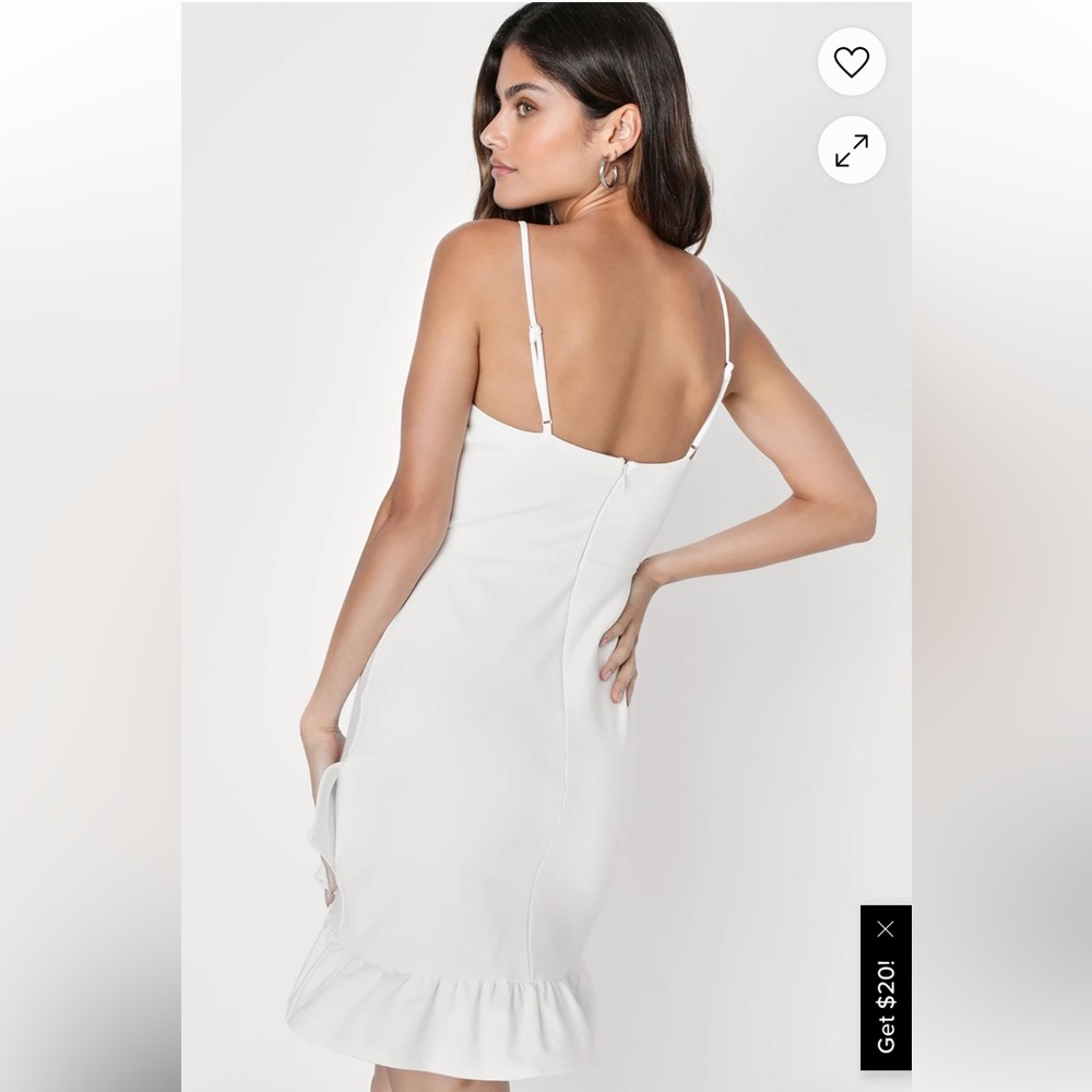 Lulus White Ruffle Hem Dress - Picture 3 of 8